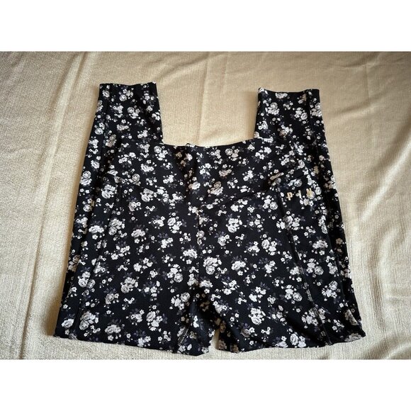 PINK Victoria's Secret Pants - Victoria’s Secret Pink Ultimate High Waisted‎ Black Floral Legging Size Large